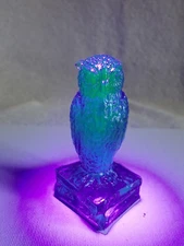 Degenhart Taffeta Blue Glass Owl Glows