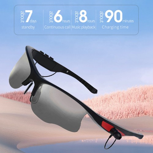 Smart Glasses Wireless Bluetooth 5.1 Sunglasses Headset Music Hands-free Calls - Photo 10 sur 19
