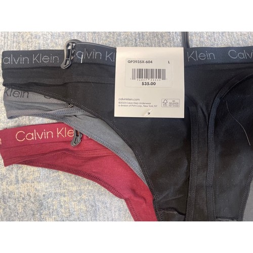 Calvin Klein Damen einfarbig Baumwolle Tangas Höschen Unterwäsche 3er Pack Large - Bild 3 von 3