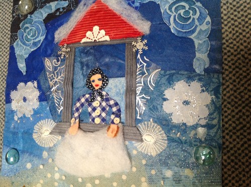 Textile Art, Märchenbild aus Textilmaterialen Unikat Künstlerin Ilse-Maria Feltz - Bild 5 von 8