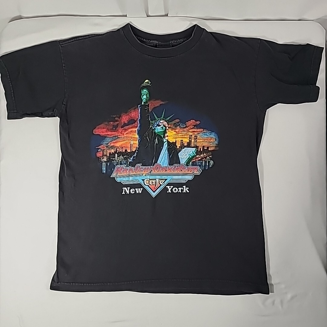 Harley-Davidson Statue of Liberty Tシャツ Vintage Harley Davidson Cafe New York Statue Liberty USA T