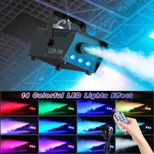 500W LED RGB Stage Fog Machine Smoke Effect Fogger Halloween DJ Decor w/ Remote