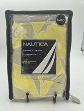 New Nautica Summer Island Euro European Pillow Sham 100 Cotton Yellow Beige