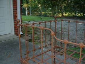 antique cast iron baby crib