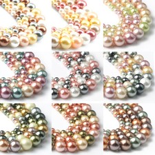 19 Colors Shell Pearls Beads Natural Shell Round Loose Beads for Jewelry Making