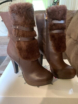 Olivia Miller Women's Nevins  High-heel Booties Brown Size 8 Style OMP-1345