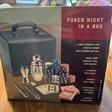 NEW Poker Set With Cocktail Shaker Set