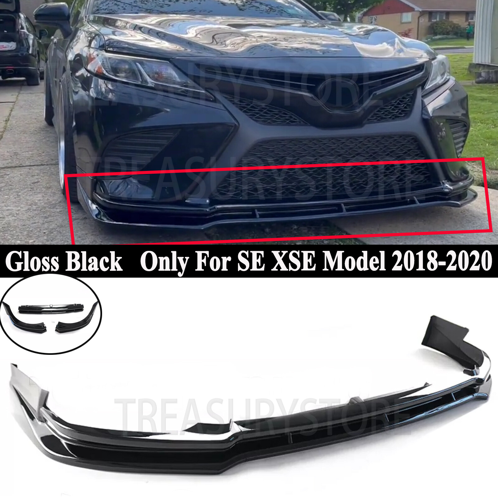 2018-2020 Camry SE/XSE Yofer Glossy Black V1 Front Bumper Lip Splitter