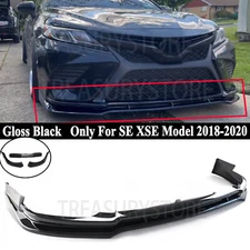 For Camry SE XSE 2018-2020 Yofer Glossy Black V1 Style Front Bumper Lip Splitter