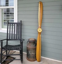 WWI Replica 70" Light Oak Wood Wooden Aircraft Airplane Propeller Brass Edge 2nd