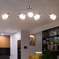 LED Deckenleuchte 20 Watt Wohnzimmer LxH 74x18,5 cm Kugeln beweglich Chromringe