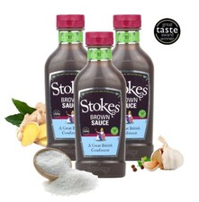 Three Pack of Stokes Real Brown Sauce SQUEEZY 505g - Great Taste Award Winner!