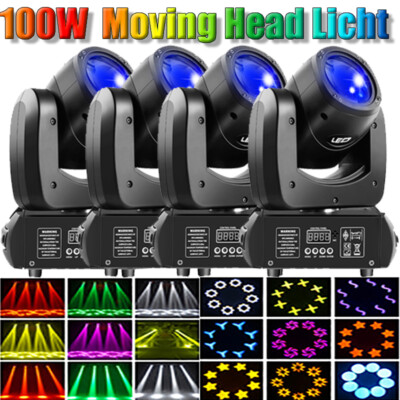 8X 100W Moving Head Bühnenlicht RGBW LED 8GOBO Spotlicht DMX DJ Disco Ostern