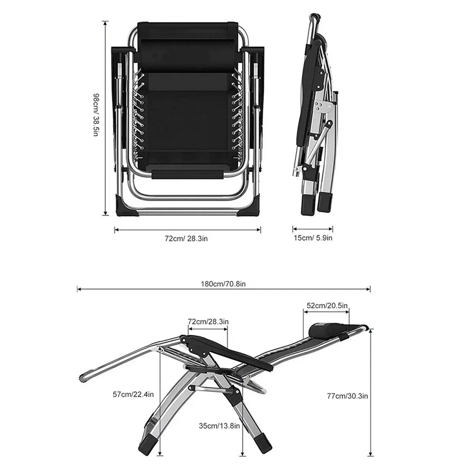 Gartenstuhl Liegestuhl Sonnenliege mit Auflage Metall SR11 schwarz gebraucht - Bild 4 von 4