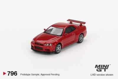1:64 Nissan Skyline GT-R (R34) V-Spec Active Red - MGT796 (RHD)