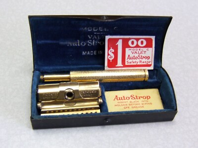 Vintage Valet Autostrop Safety Razor Set in Case VC-1 1922-29 USA - CLEAN