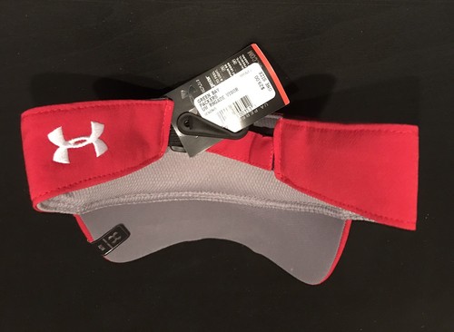 Wisconsin Badgers Under Armour UA Sideline On Field Renegade Accent Visor Red - Picture 5 of 6