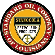 Standard Oil of Louisiana  NEW Sign: 28" Dia. Round USA Steel - 2 SIDED!