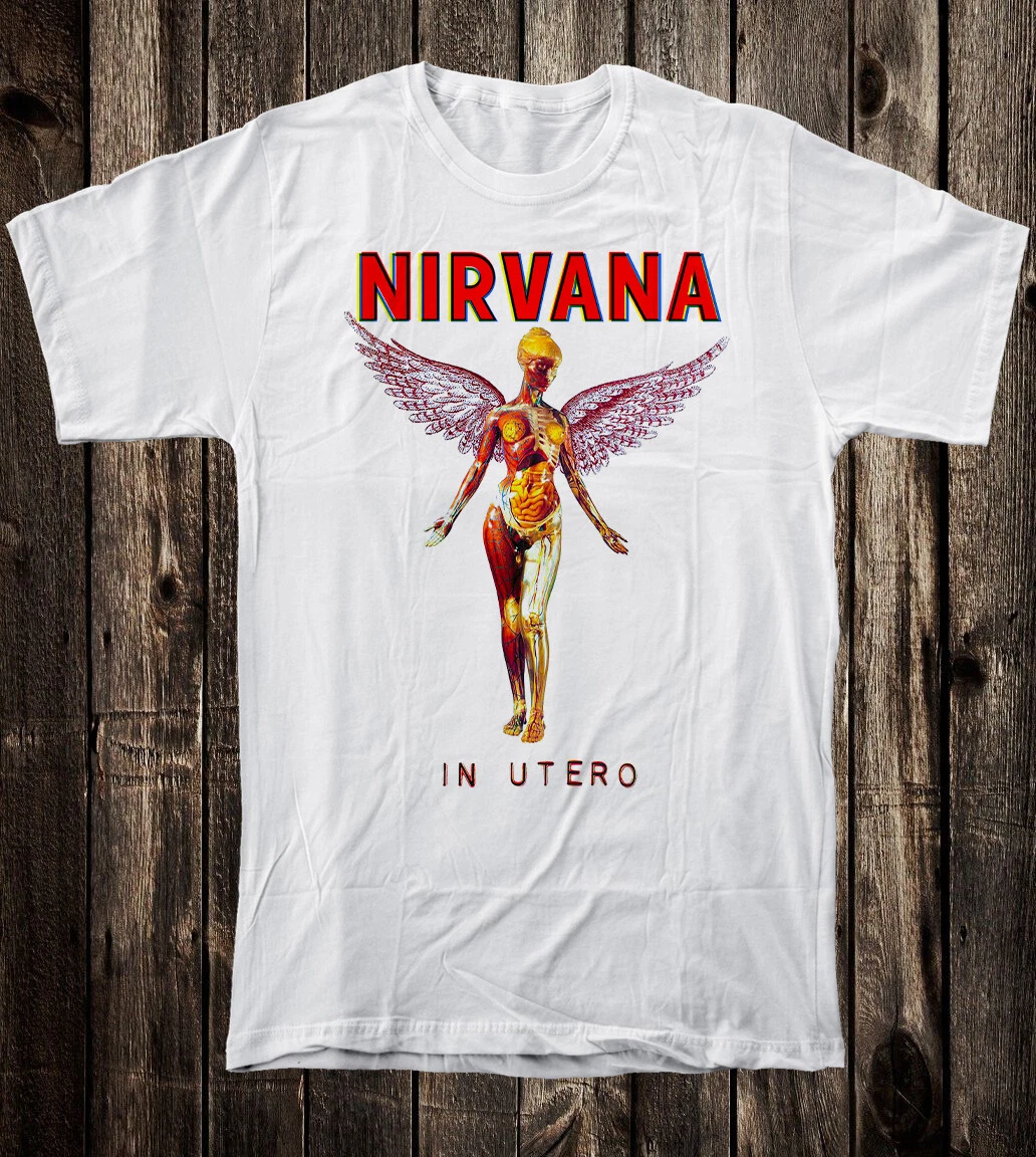 Retro Tee T Shirt 100% Cotton 90's Music Rock Grunge Nirvana In Utero