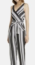 Karen Millen Black and White Linen Jumpsuit US2, UK 6