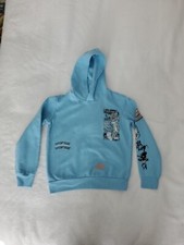 Looney Tunes Graphic Pullover Light Blue Fleece Hoodie Kids 10/12 Unisex