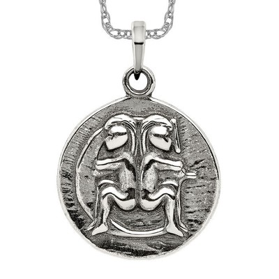 925 Sterling Silber Gemini Horoskop Sternzeichen Halskette