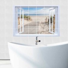 Naklejki na płytki FoLIESEN - samoprzylepny obraz płytek - widok na morze