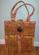  Vera Bradley Bali Gold TIKI TOTE -Magnetic snap closure