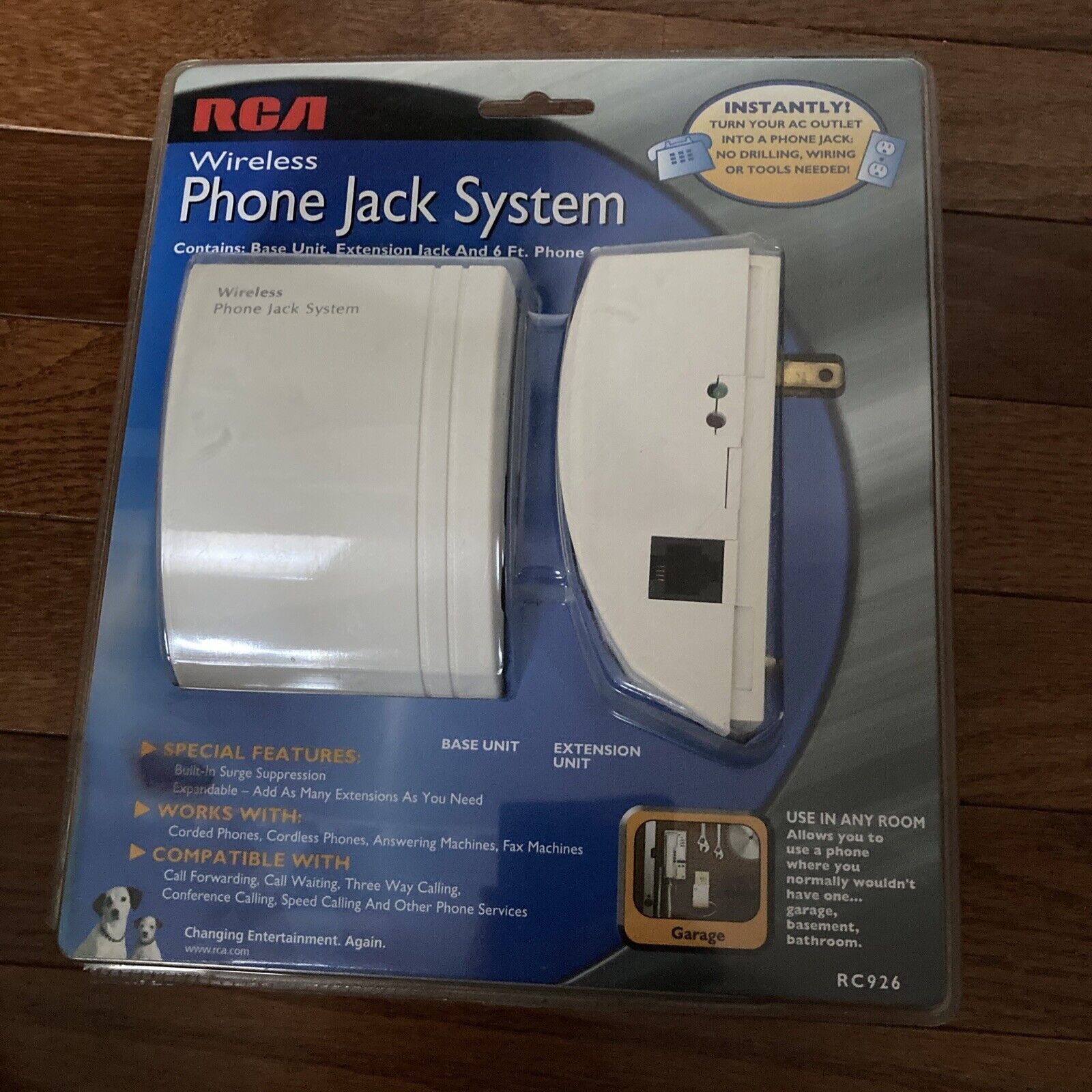 Sealed New RCA RC926 Wireless Phone Jack System Vintage Original Package Manual Nowa klasyka