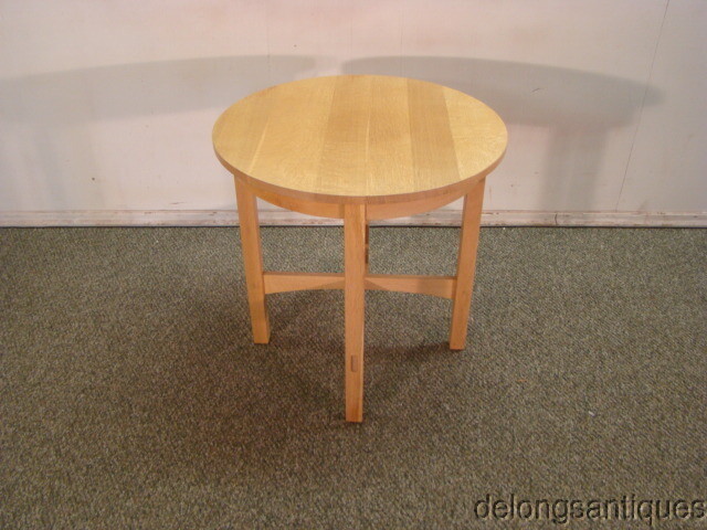 round oak lamp table