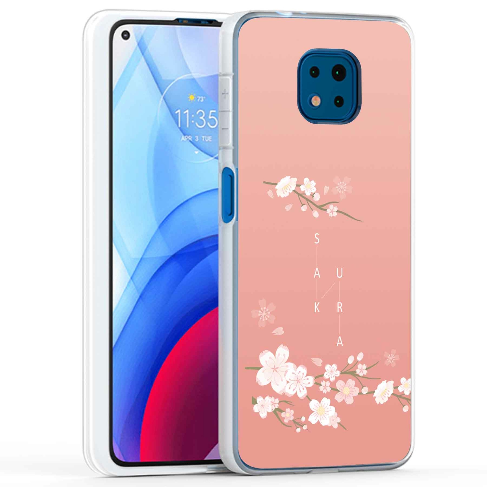Phone Case Cover for Motorola Moto G Power 2021,Cherry Blossom Pink Print, USA