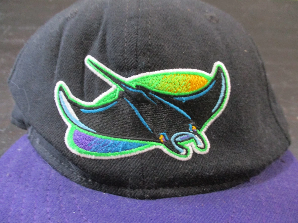 VINTAGE Tampa Bay Devil Rays Hat Cap Fitted Mens 7 1 8 Black