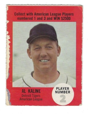 RARE VINTAGE  1968 ATLANTIC OIL PLAY BALL CONTEST AL KALINE BASEBALL CARD #2