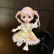 Handmade 1/8 Mini Fashion BJD Doll Jointed Ball MSD Cute Makeup Full Accessories