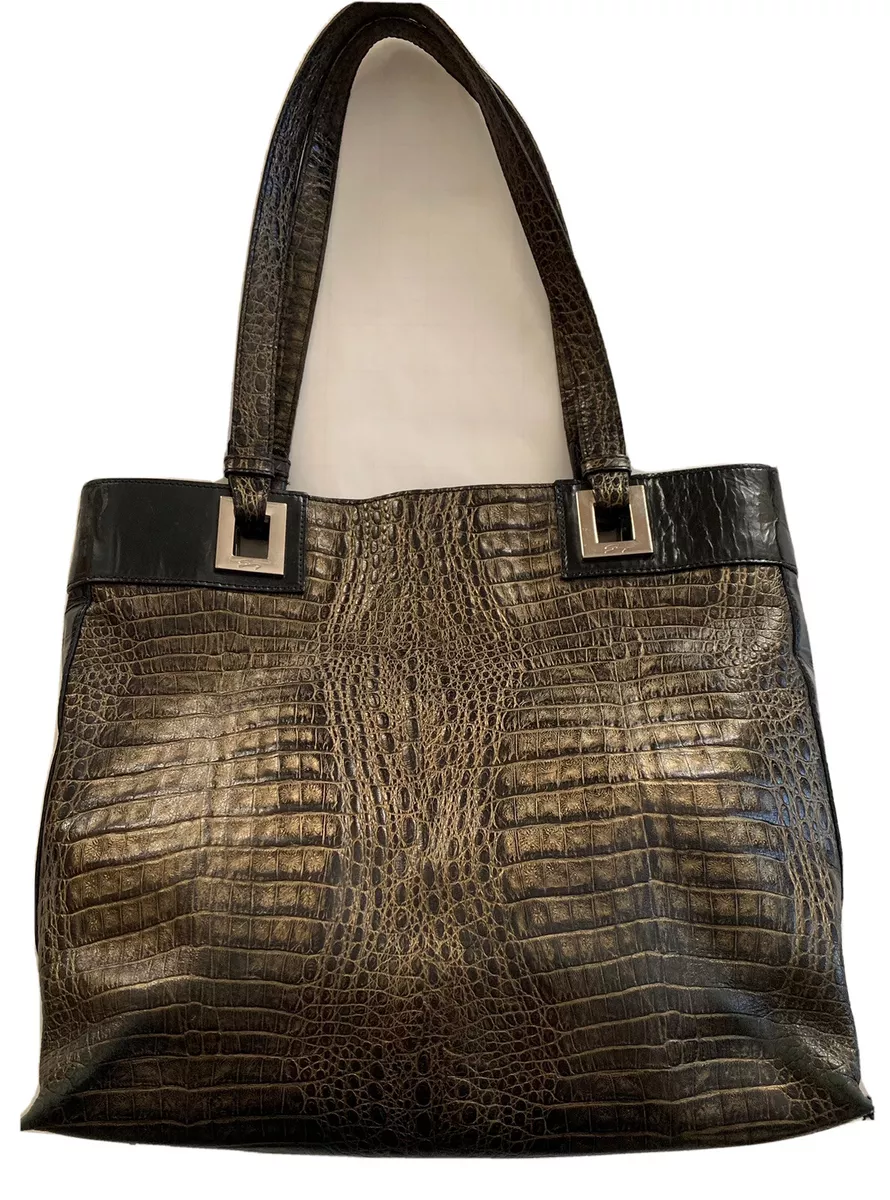 Gold croc bag sale
