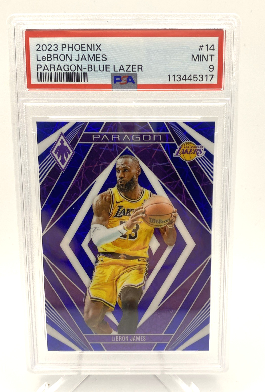2023-24 Panini Phoenix - #211 LeBron James Blue Lazer 125/275 PSA 9 Population 2