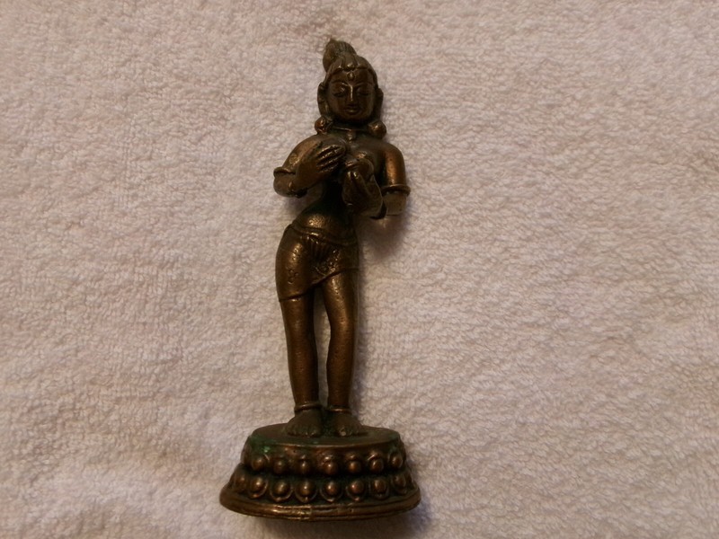 India Statue of Woman Dancing (?) Vintage Brass Rare
