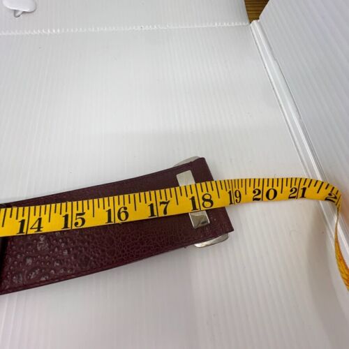 Vintage Laurel Pebbled Leather Belt Made In Italy Burgundy - Picture 10 of 11