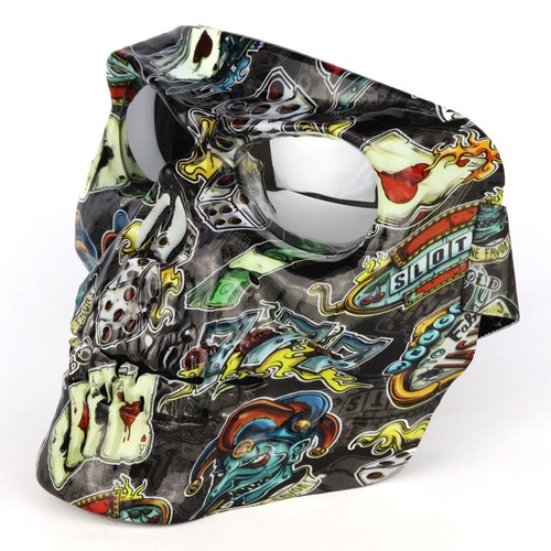 Gafas de motocicleta máscara calavera a prueba de viento cubierta facial protector protección ocular gafas - Imagen 3 de 18