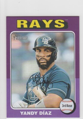 Yandy Diaz 2024 Topps Heritage Baseball Mini Purple 10/15 Tampa