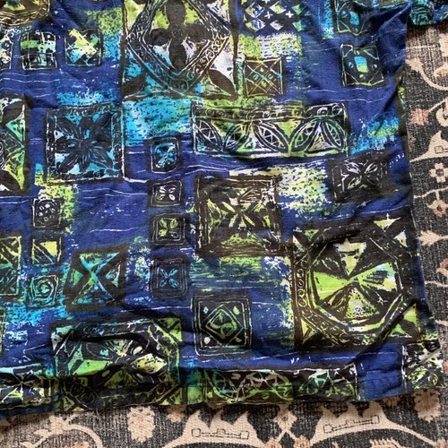 Vintage Hawaiian Shirt Fashions of Hawaii Vibrant blue Green Metal Buttons Small - Picture 17 of 18