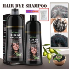 Ms Dear Hair Dye Color Shampoo 500ml Instant Permanent Natural Coconut Dye Color