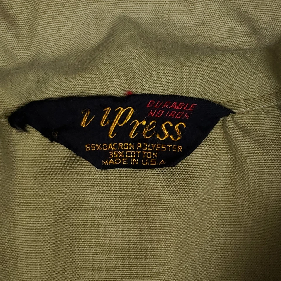 Chaqueta de Colección Años 60 Van Heusen VPress Hecha en EE. UU. Verde Oliva Utilidad Ropa de Trabajo Abrigo Foto 4 de 4