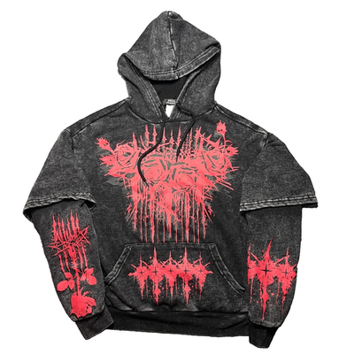 【RIP SLYME X GDC】Stadium Jumper Social Collision Hoodie Sz XS Double Sleeve Sweatshirt Death Metal