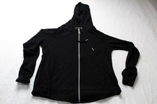 Calvin Klein Women's Performance Ruched Sleeve Zip Hoodie CN6 Black Medium NWT