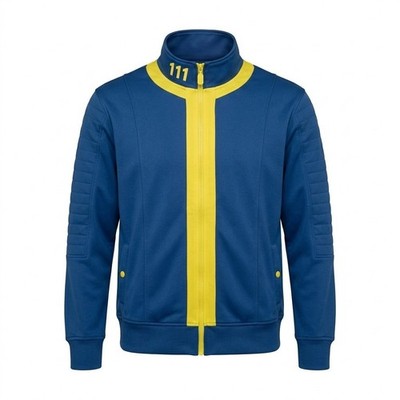 Bethesda Fallout Vault 111 Blue Yellow Full Zip Track Jacket Mens Large - AC