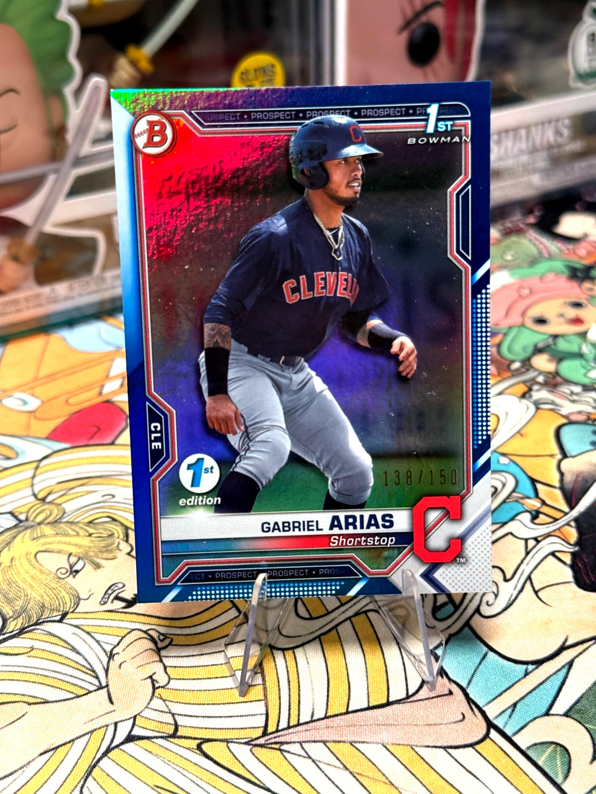 Gabriel Arias 2021 Bowman Chrome 1st Blue Refractor #060/150 Guardians #BCP-89