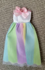 Daiso Eri-chan Elly-chan 1/6 Doll Sleeveless Pastel Stripe Heart Rainbow Dress