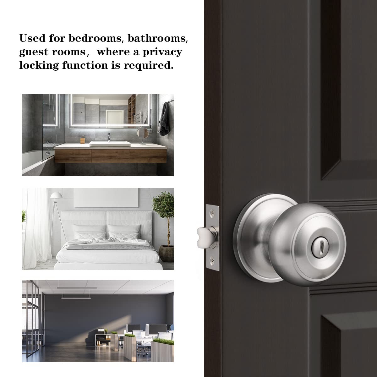 Privacy Interior Door Knobs Bed and Bath Handles