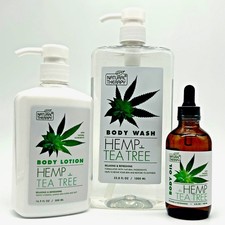 Natural Therapy Hemp  Tea Tree Hydrating  Purifying Body Lotion, Wash  Oil